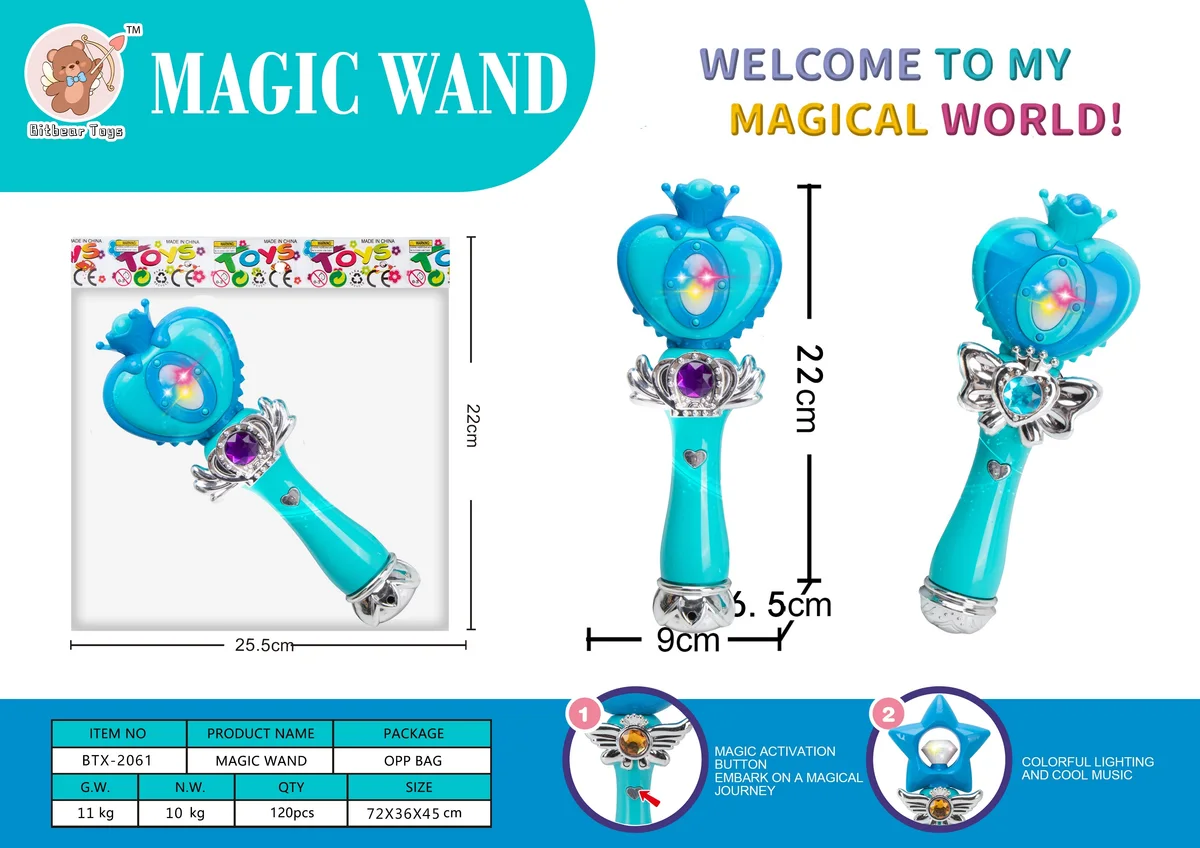 Colorful Light-Up Frozen Musical Light-Up Magic Wand - Crown Heart - image 1