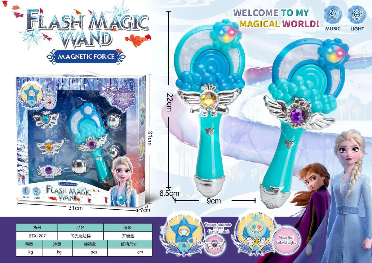 磁吸可换冰雪奇缘音乐闪光变身魔法棒小女孩过家家饰品——棒棒糖款 Plush Squishy Stress Ball