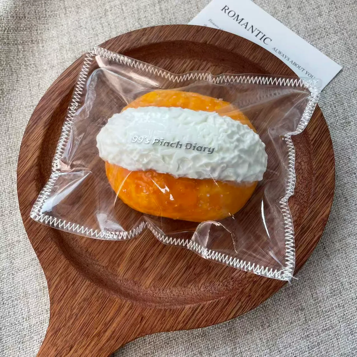 Open-Face Cream Bread Squishy Toy - image 1