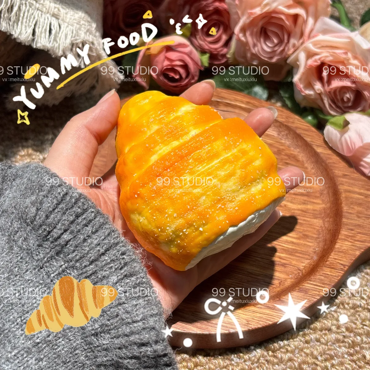 Large Cream Croissant Squishy Toy - image 1