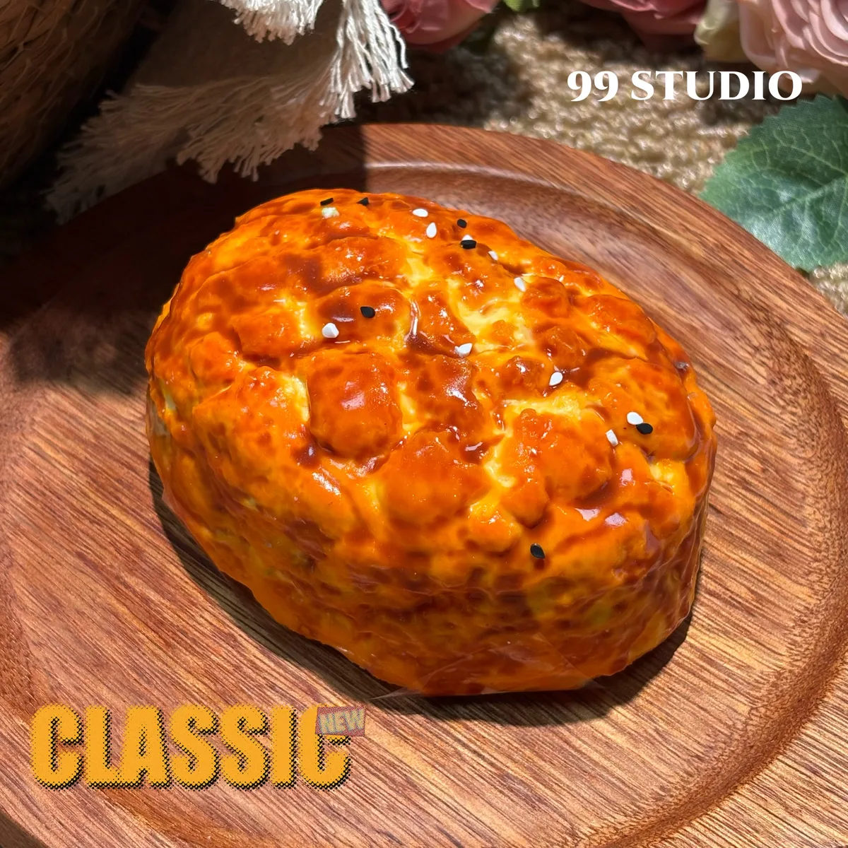 Caramel Pineapple Crispy Bread Squishy Toy - image 1