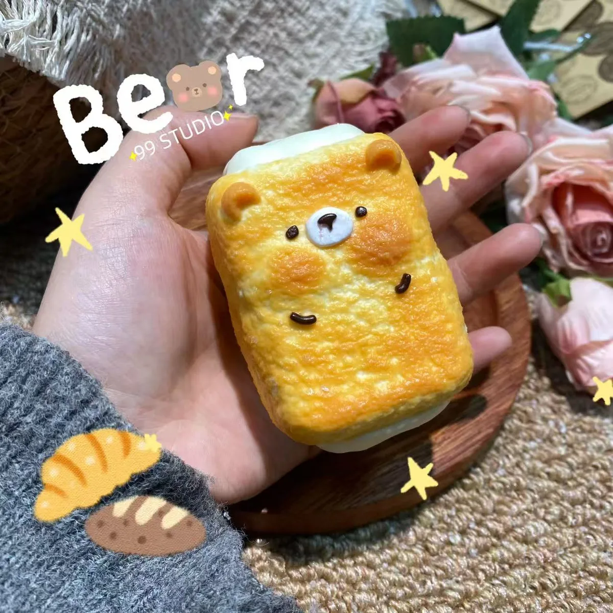 Bear Filled Bread Squishy Toy - image 1