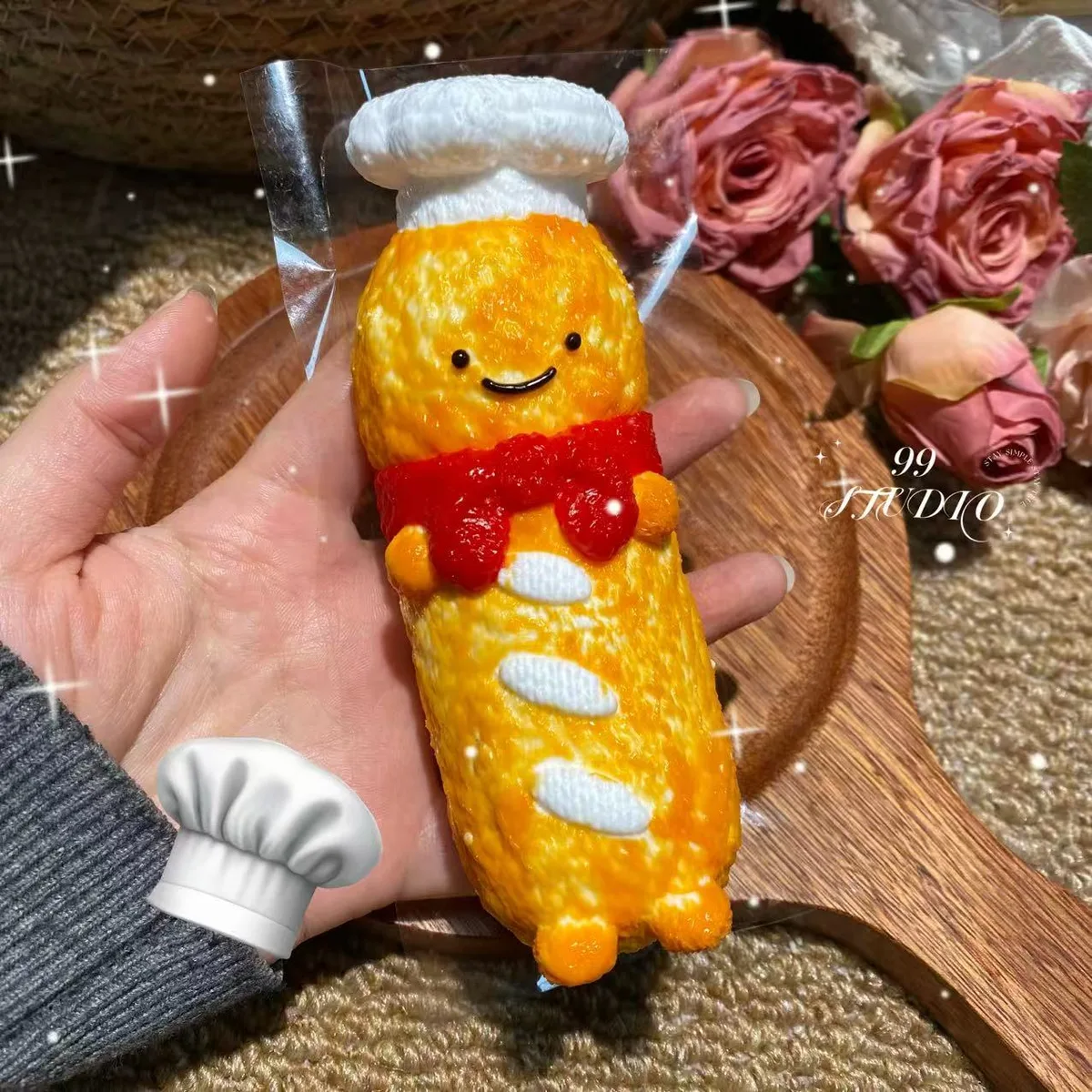 Chef Baguette Bread Squishy Toy - image 1