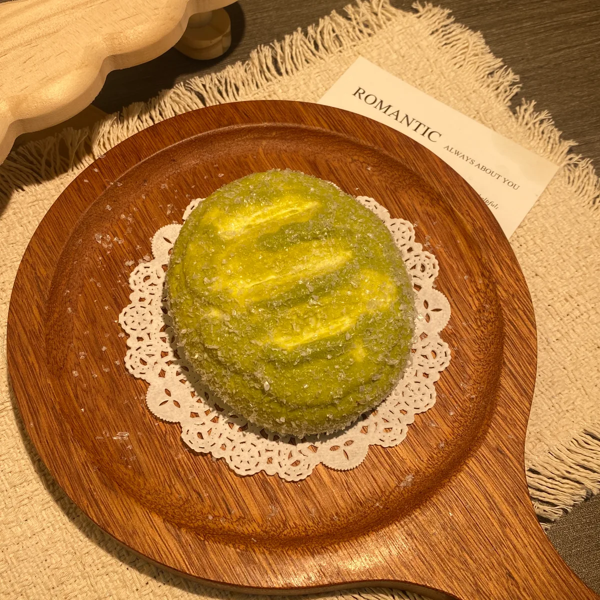 Matcha Oval Bread Squishy Toy - image 1