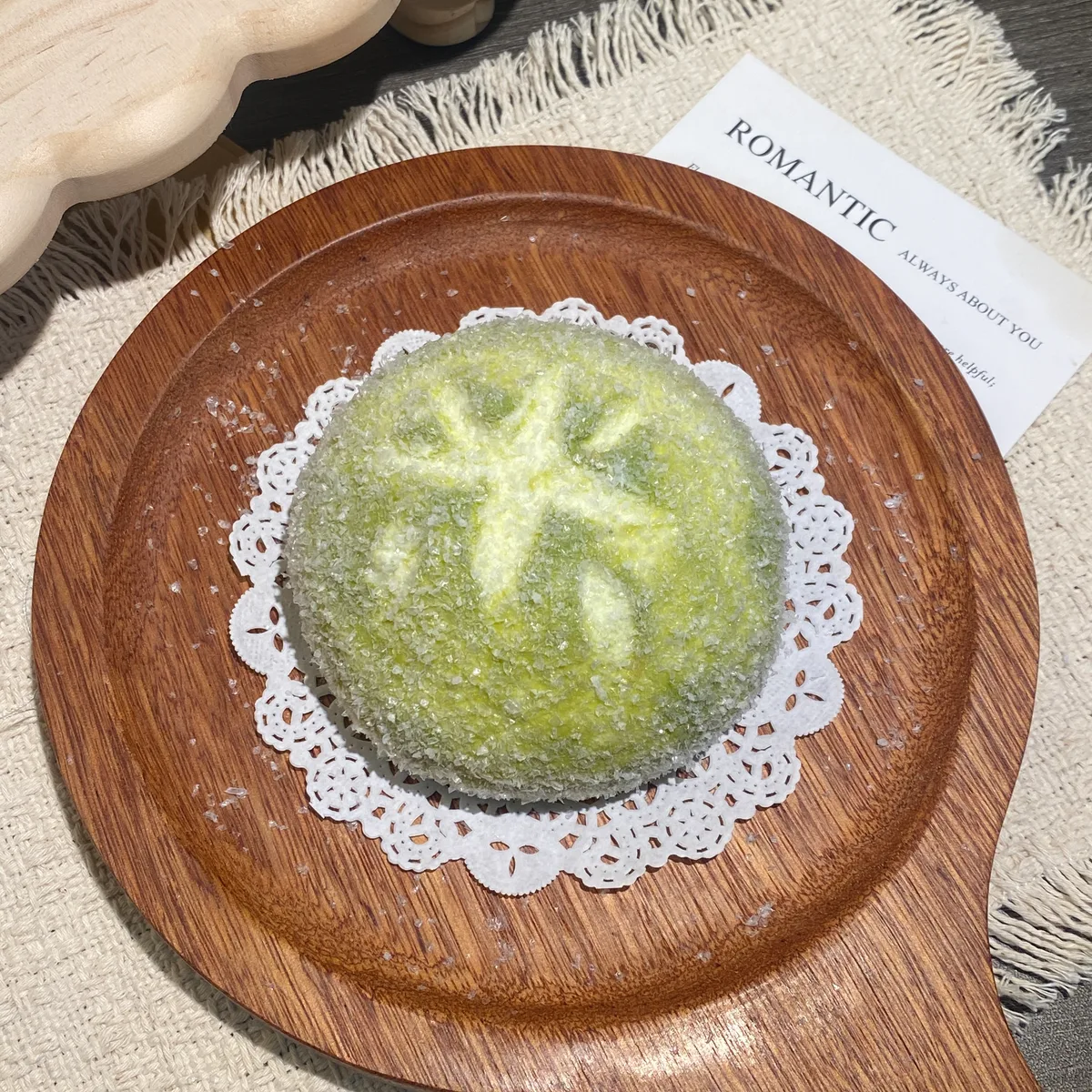 Matcha Rice-Pattern Bread Squishy Toy - image 1
