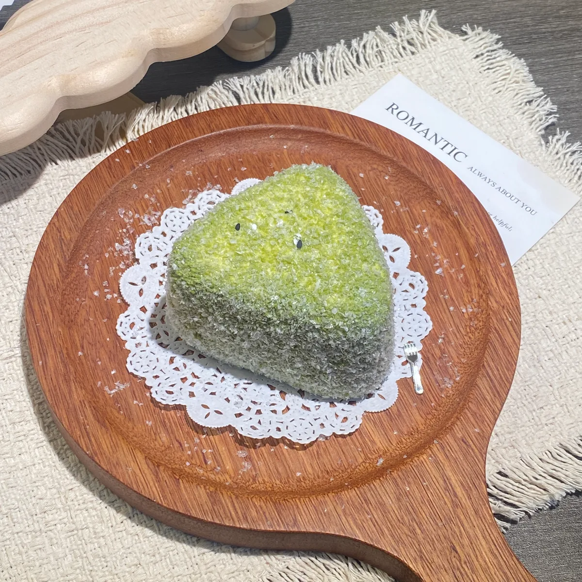 Matcha Triangle Toast Bun Squishy Toy - image 1