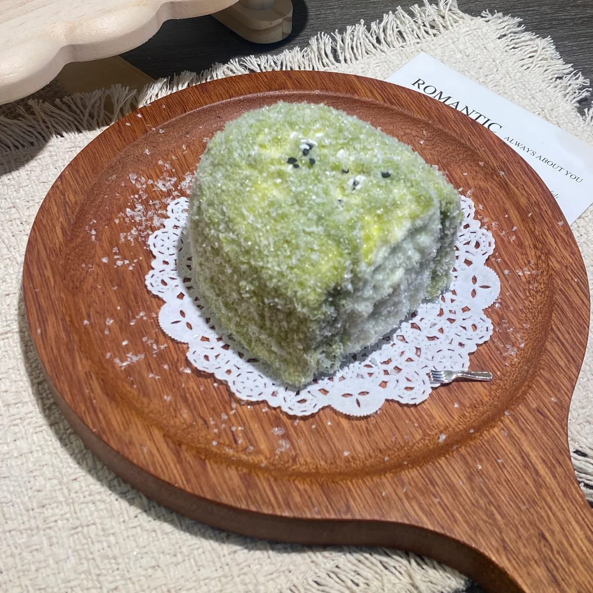 Half Matcha Cream Bread Squishy Toy - image 1