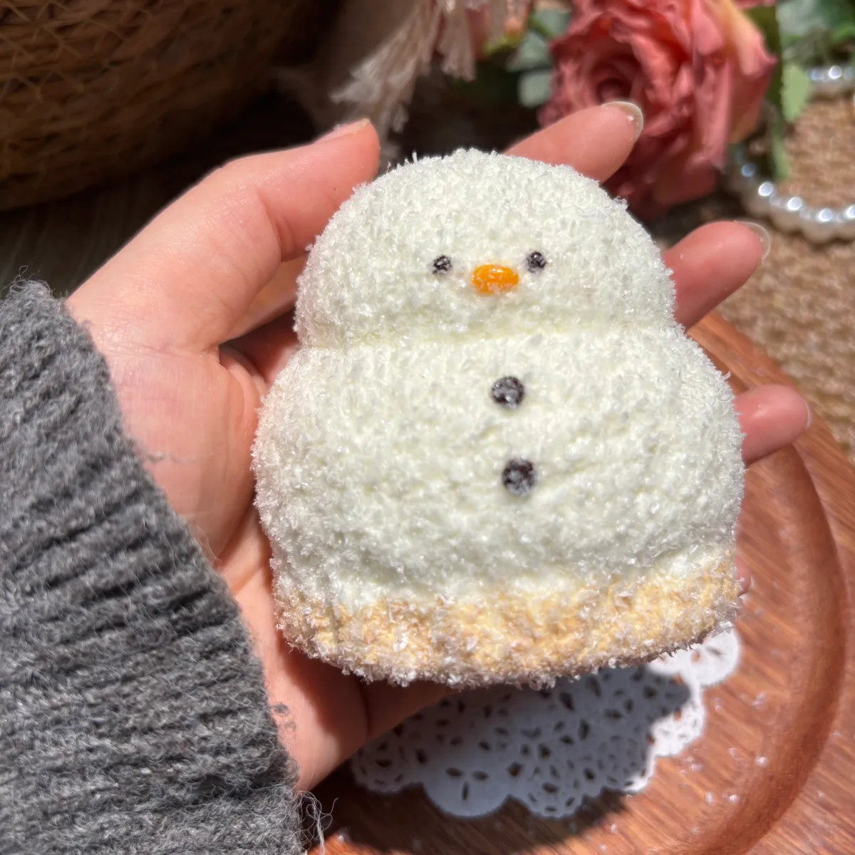 Chubby Snowman Cupcake Squishy Toy - image 1