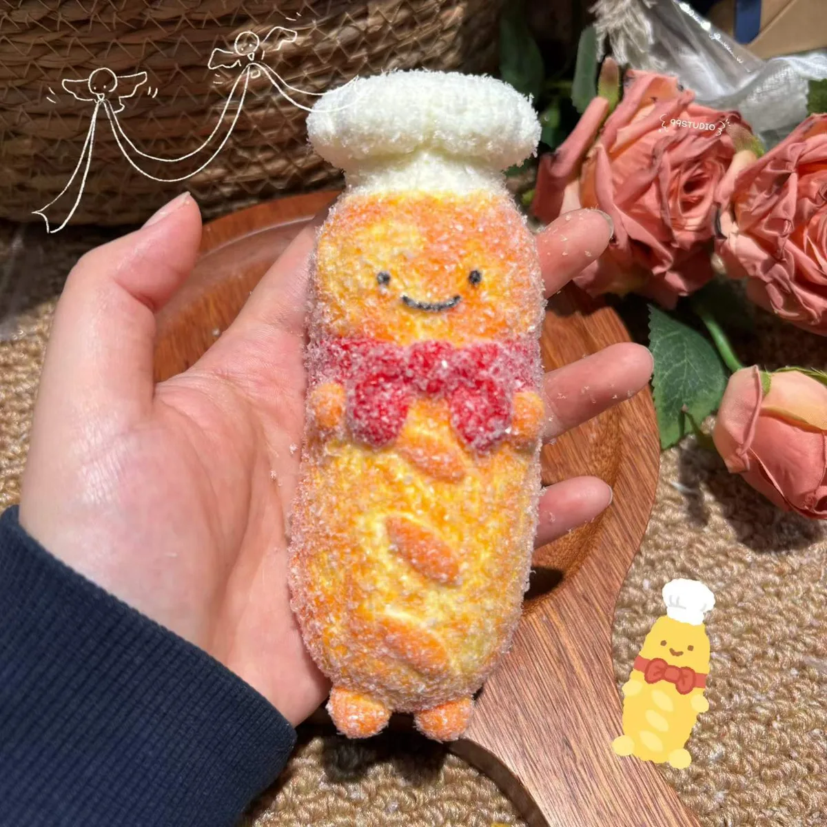 Baguette Chef Bread Squishy Toy - image 1
