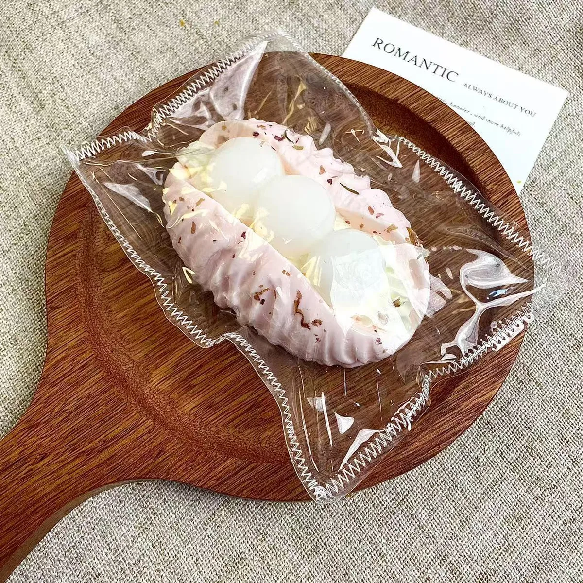 Rose Lychee Cream Bread Squishy Toy - image 1