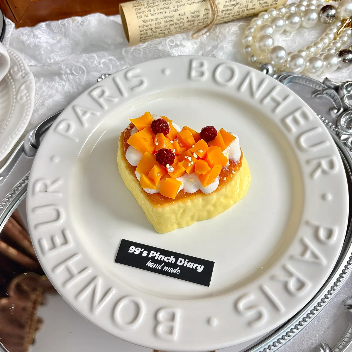 Mango Pomelo Sago Heart Toast Squishy Toy - image 1