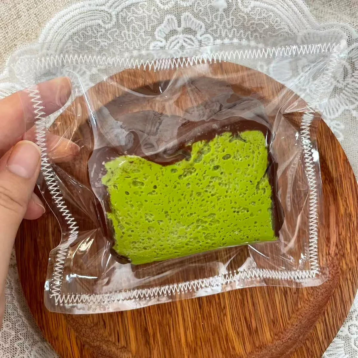 Chocolate Matcha Custard Squishy Toy - image 1