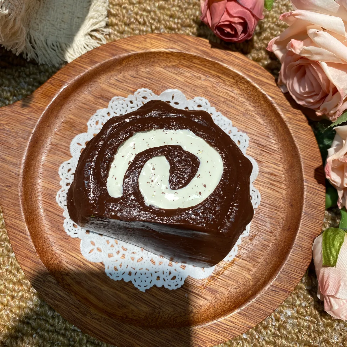 Chocolate Jumbo Swiss Roll Squishy Toy - image 1