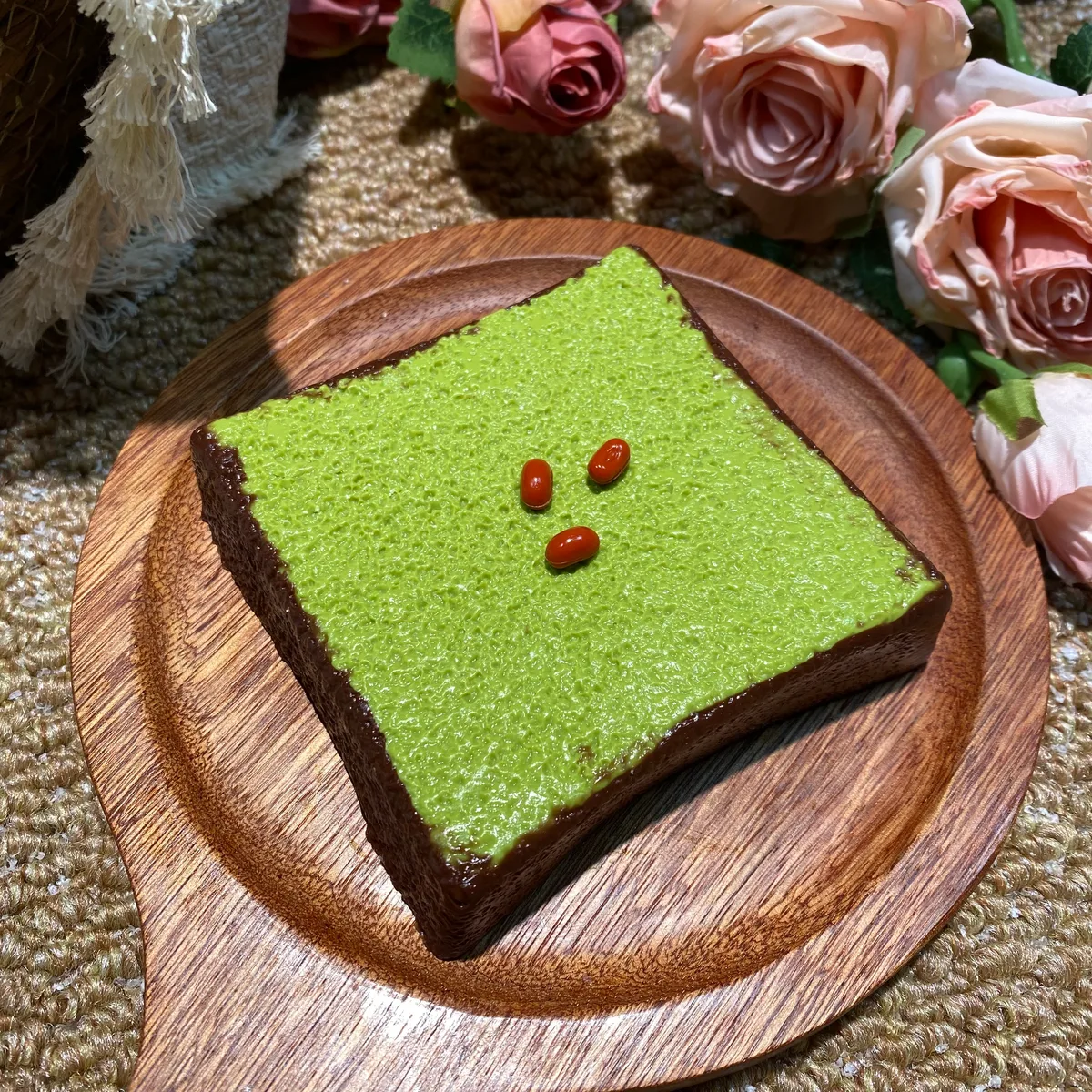 Super Big Matcha Red Bean Chocolate Toast Squishy Toy - image 1