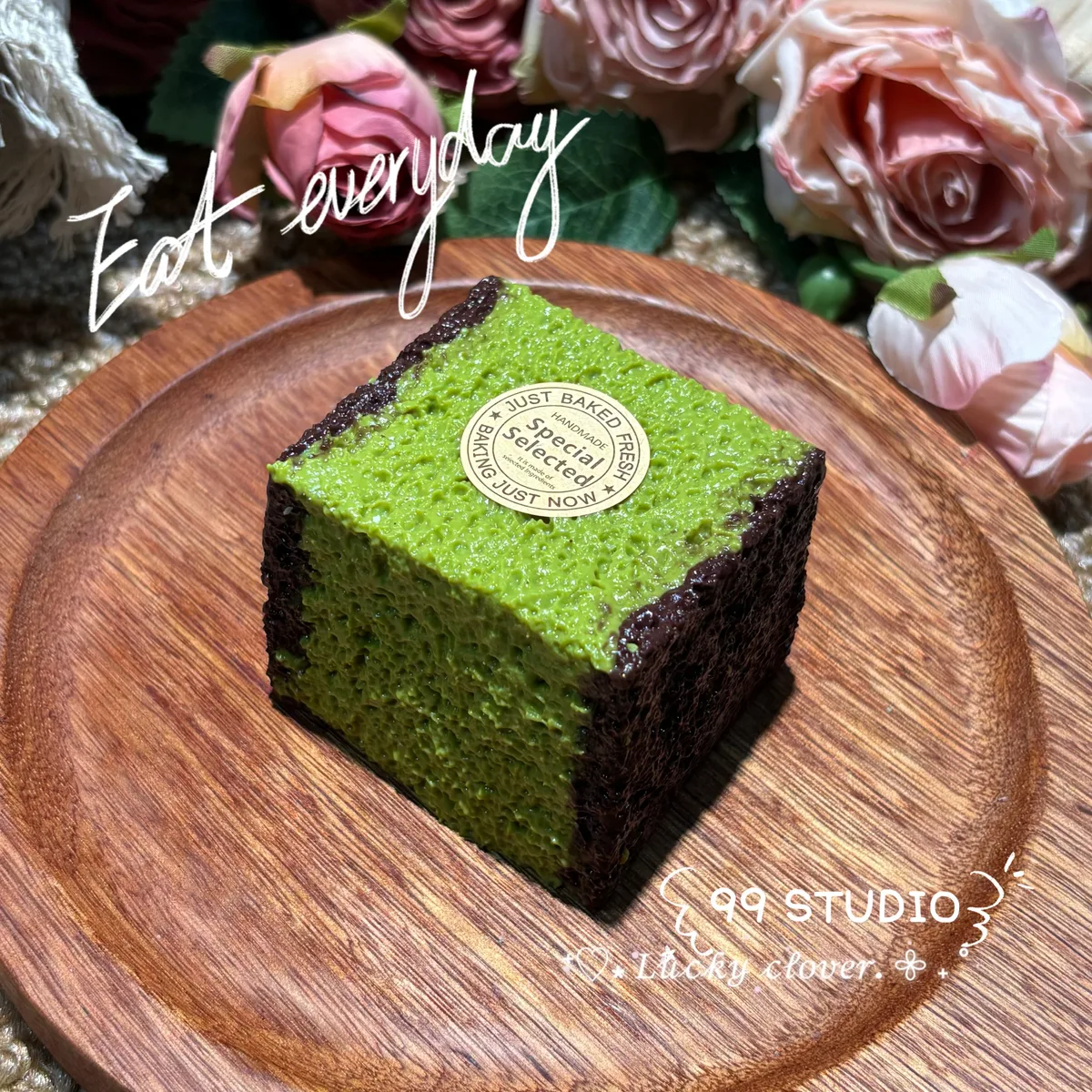 Chocolate Matcha Toast Chunks Squishy Toy - image 1
