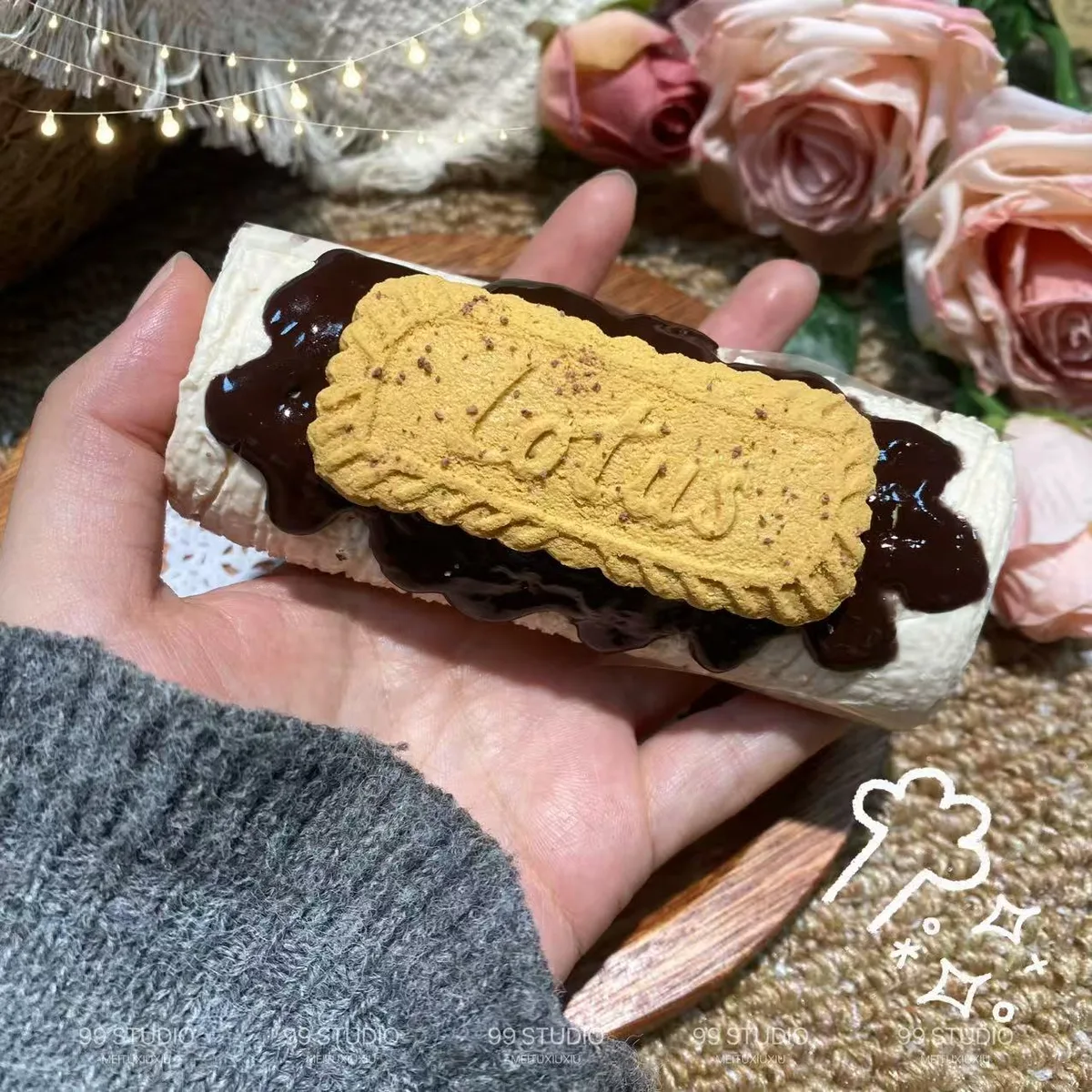 Lotus Chocolate Cream Roll Squishy Toy - image 1