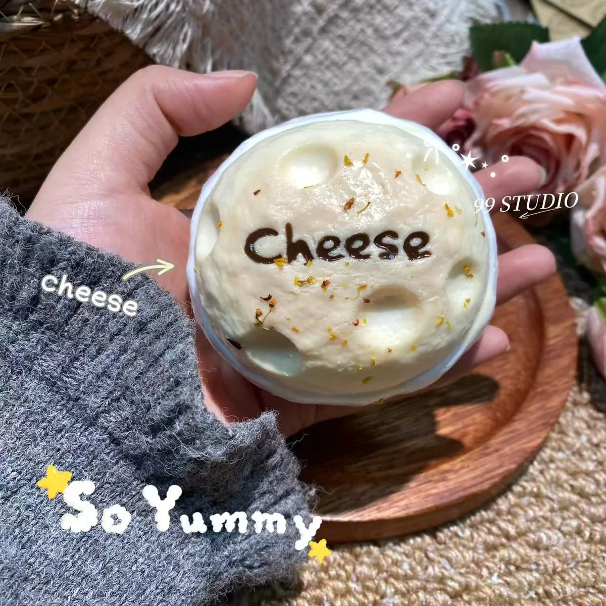 Soy Milk Cheese Cream Filled Bread Squishy Toy - image 1