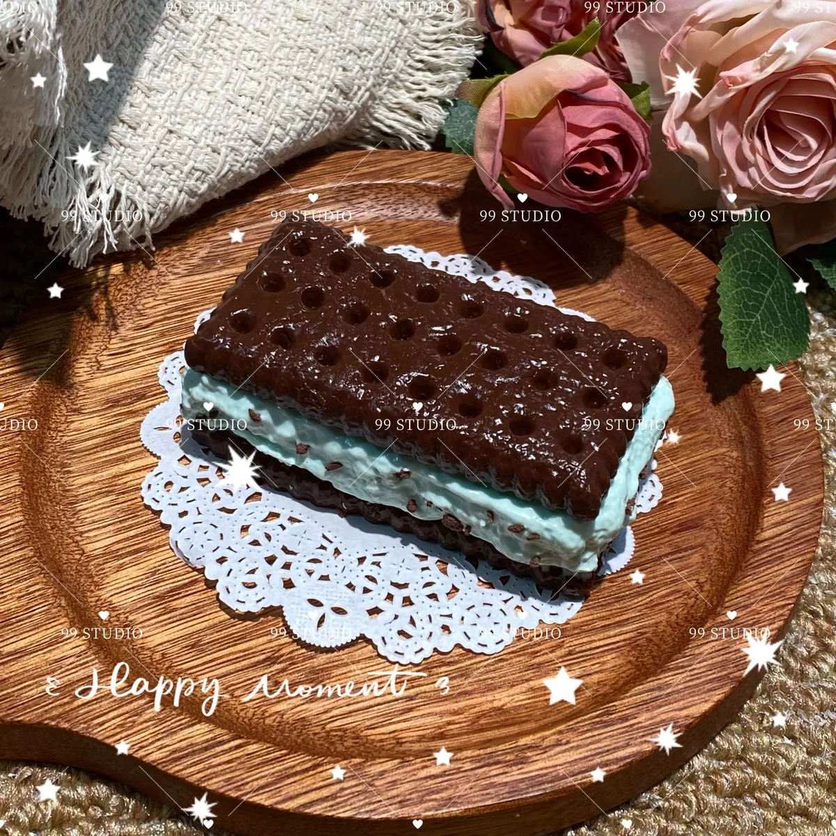 Thin Chocolate Cream Filled Cookie Squishy Toy - image 1