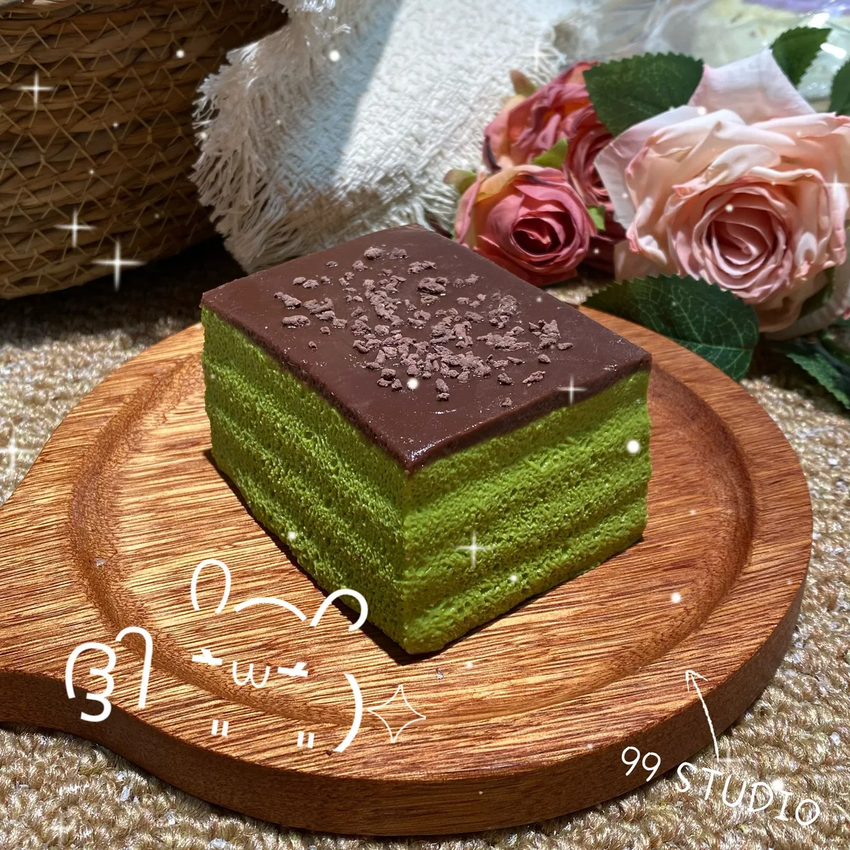 Jumbo Chocolate Matcha Cake Squishy Toy - image 1