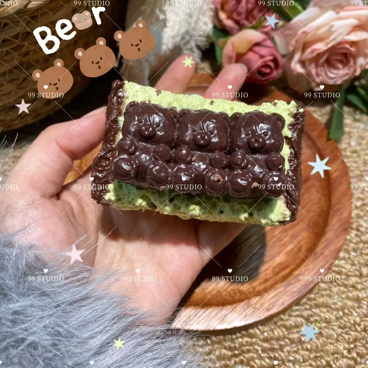 Bear Matcha Toast Squishy Toy - image 1