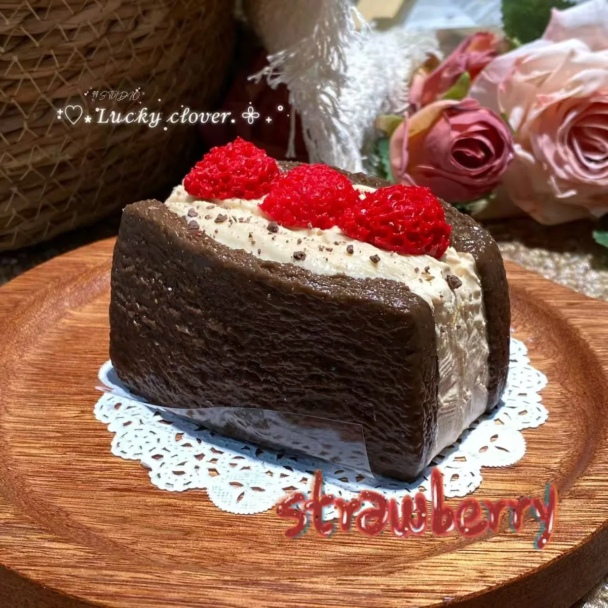 Strawberry Chocolate Filled Sandwich Squishy Toy - image 1