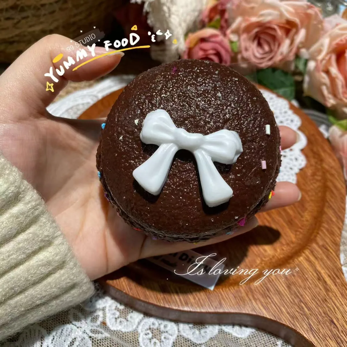 Bow Macaron Squishy Toy - image 1