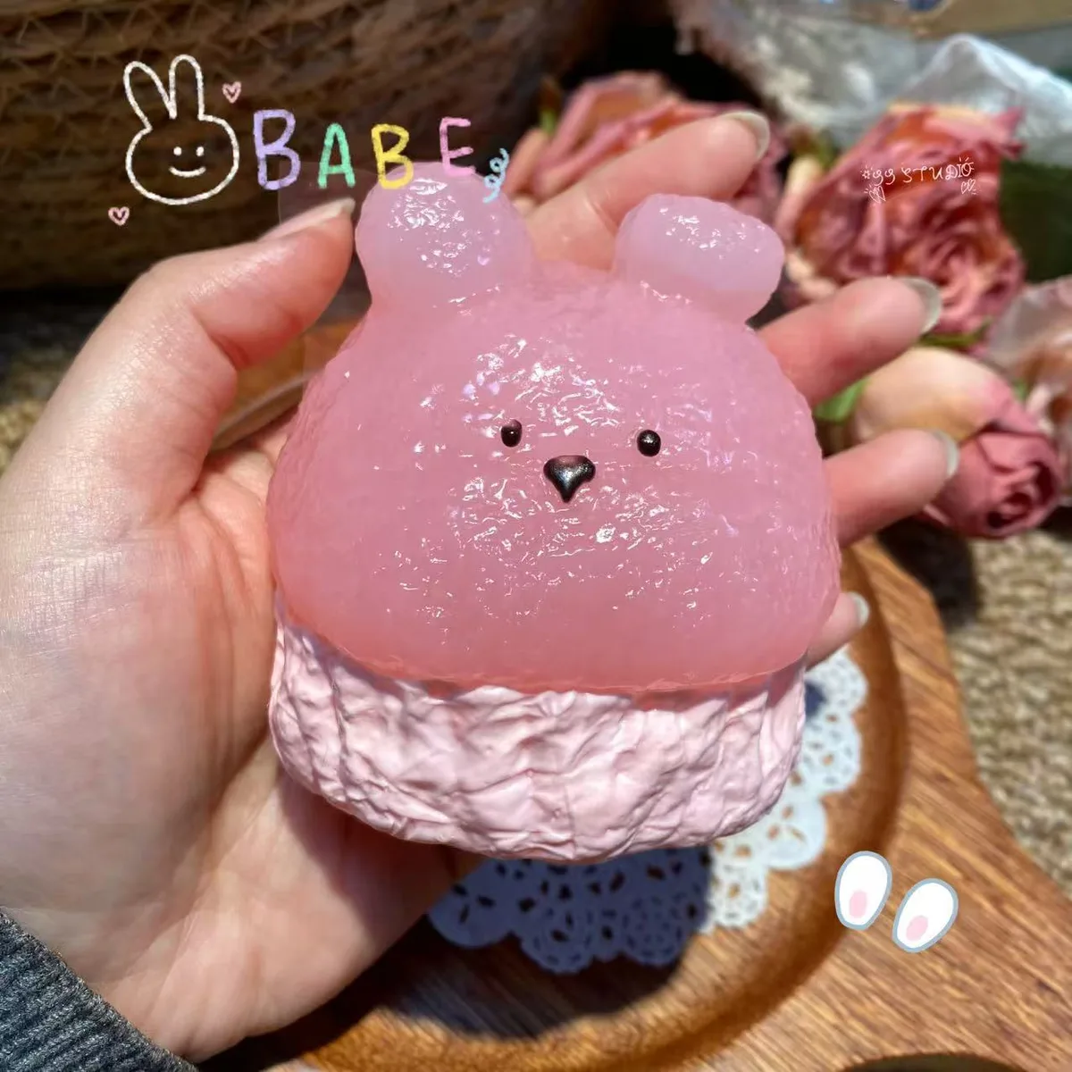 Bunny Jelly Cupcake Squishy Toy - image 1