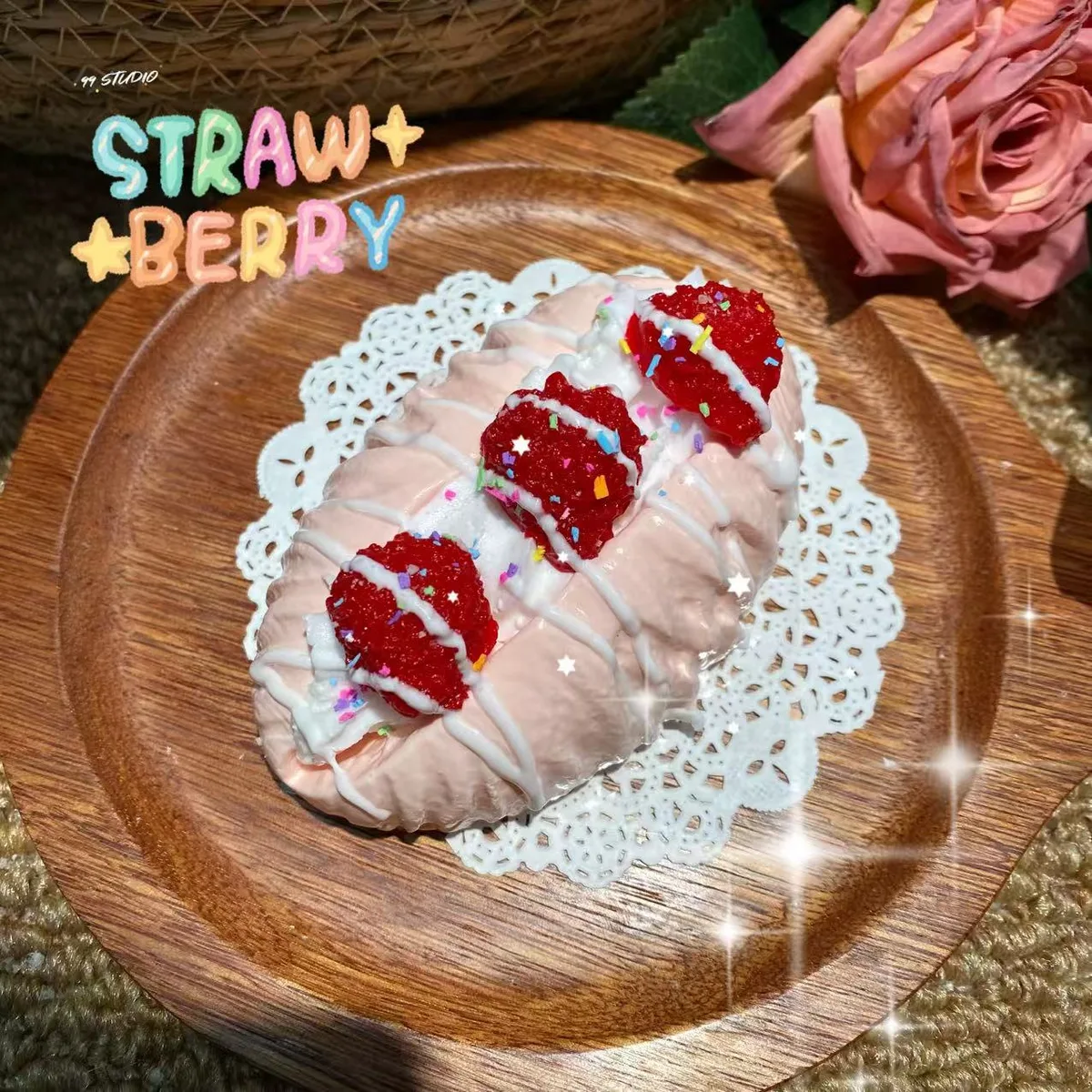 Strawberry Cream Bread Squishy Toy - image 1