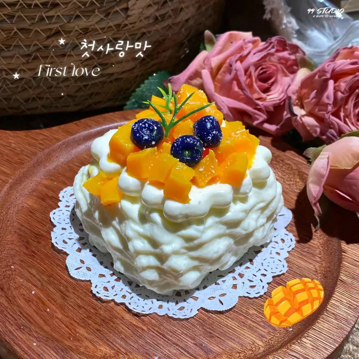 Mango Blueberry Cream Cake Squishy Toy - image 1