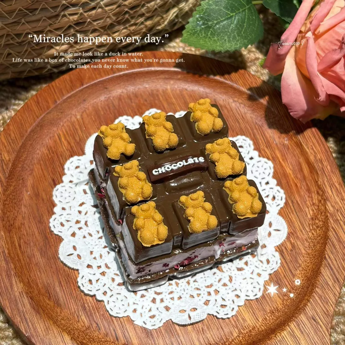 Bear Chocolate Filled Nine-Grid Squishy Toy - image 1
