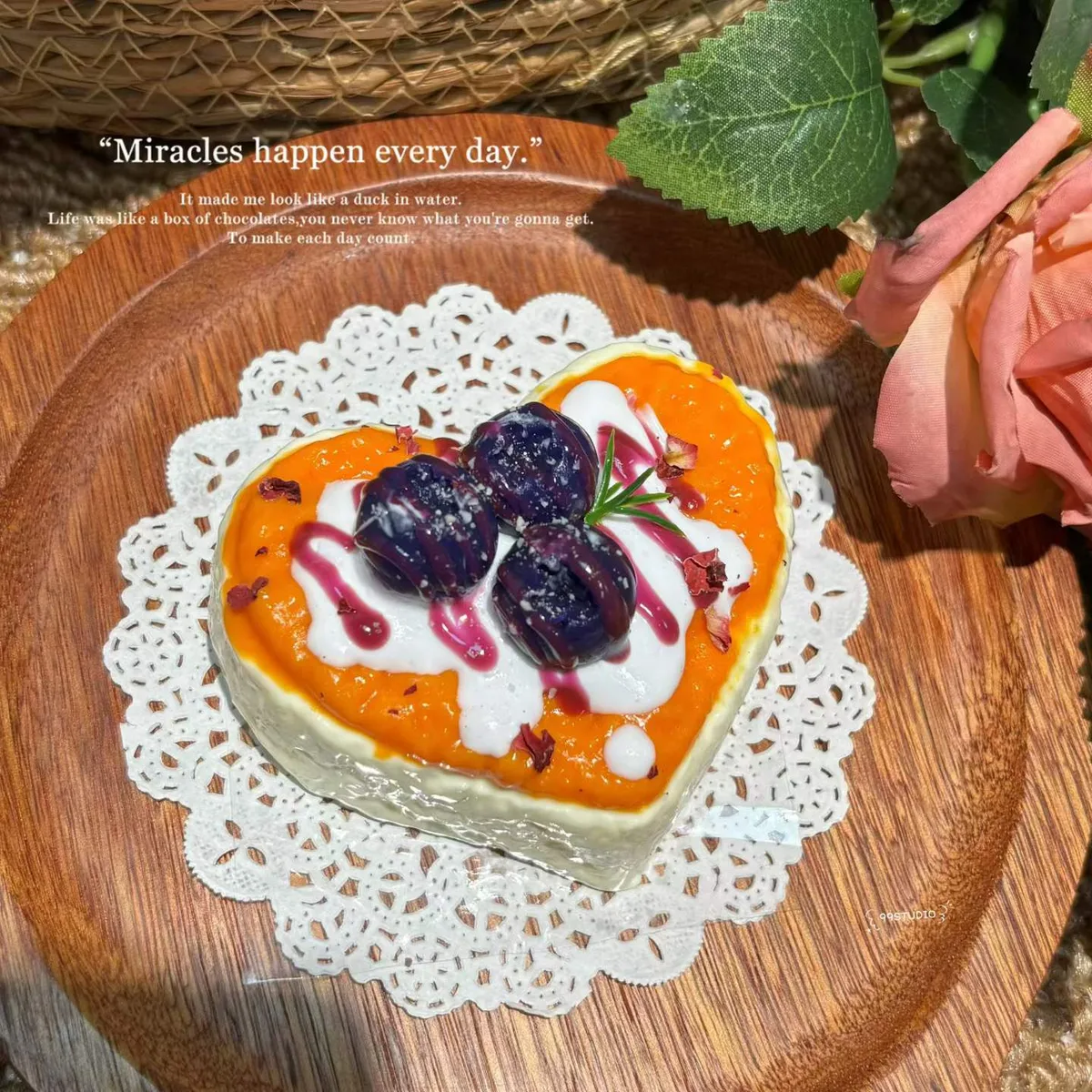 Blueberry Cream Heart Toast Squishy Toy - image 1