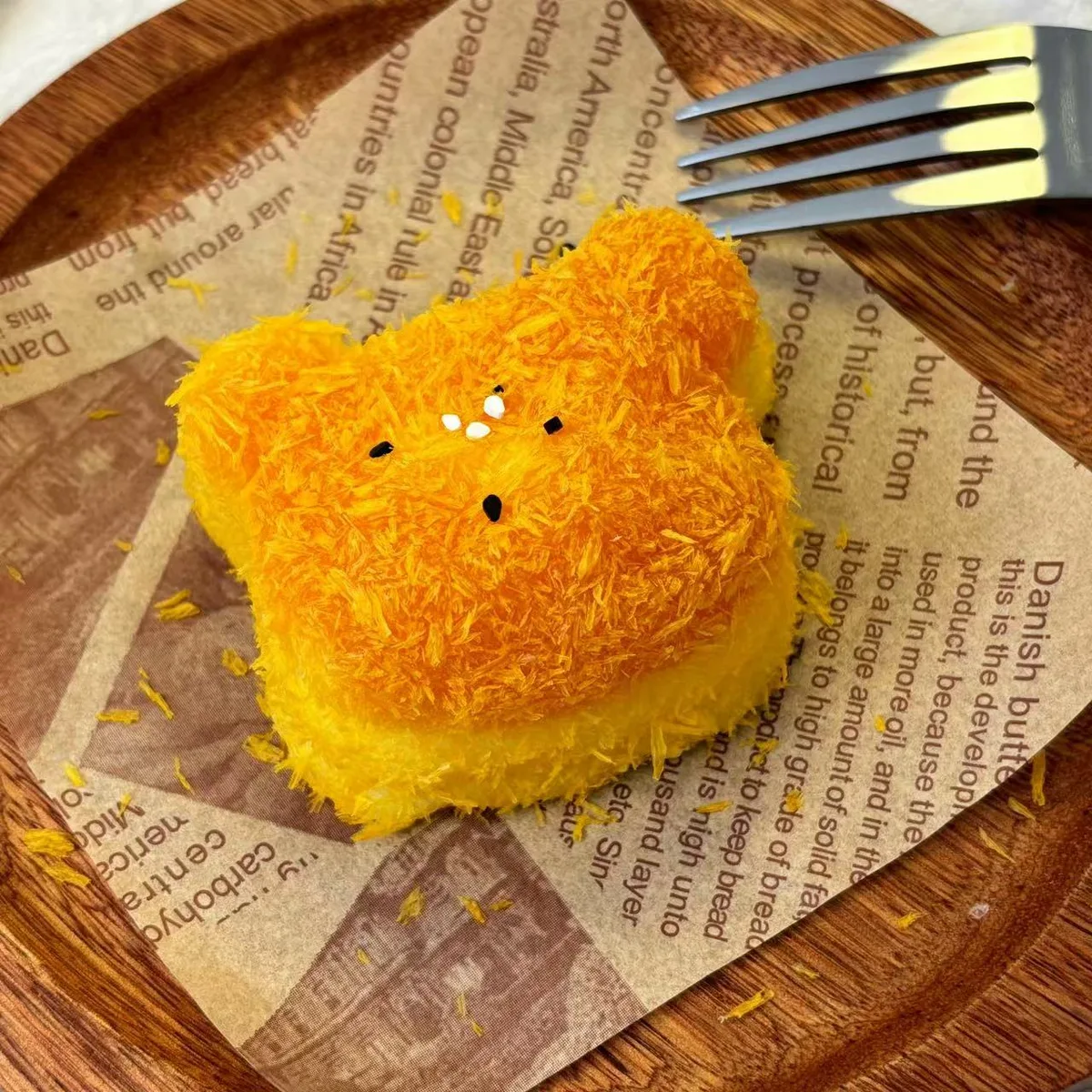 Fried Bear Puff Squishy Toy